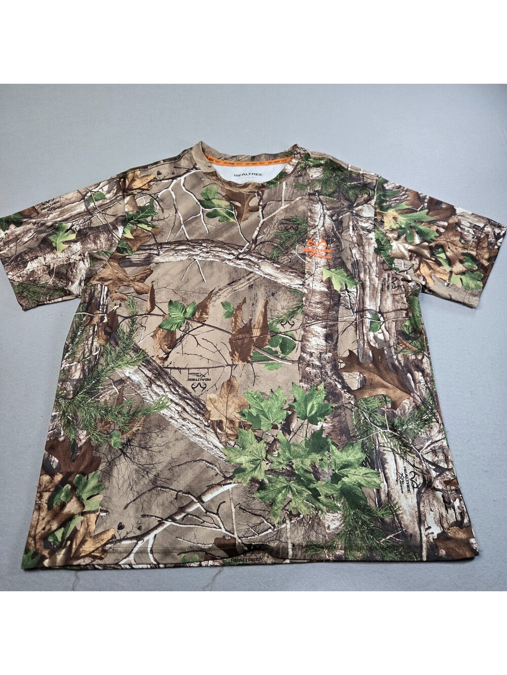 Realtree Shirt Mens Large Brown Camo Long Sleeve Dri-More Tech Performance Top